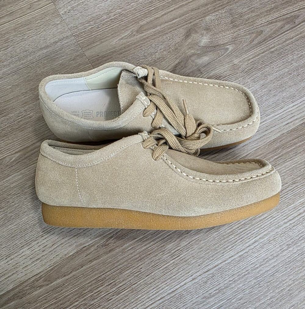 Project Cloud Wally Suede Moc Toe Casual Shoes Men's Size 8.5 Beige Comfort
